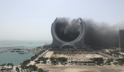Fire in a Building in Lusail